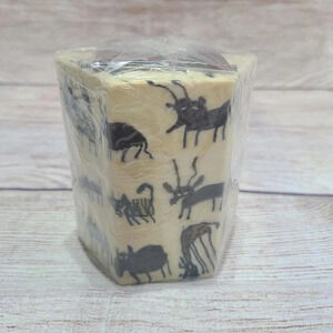 Swazi Candle Light From Africa Animal Print Hexagon Pillar Candle 4" New